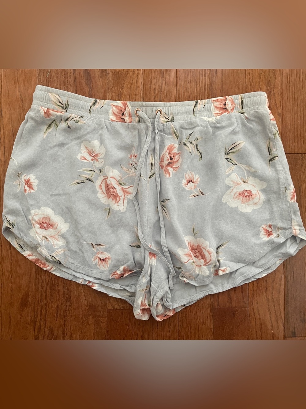 Kendall & Kylie Light Blue Floral Drawstring Shorts